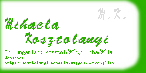 mihaela kosztolanyi business card